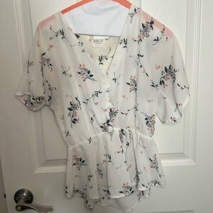 Sienna Sky floral blouse with front button detail